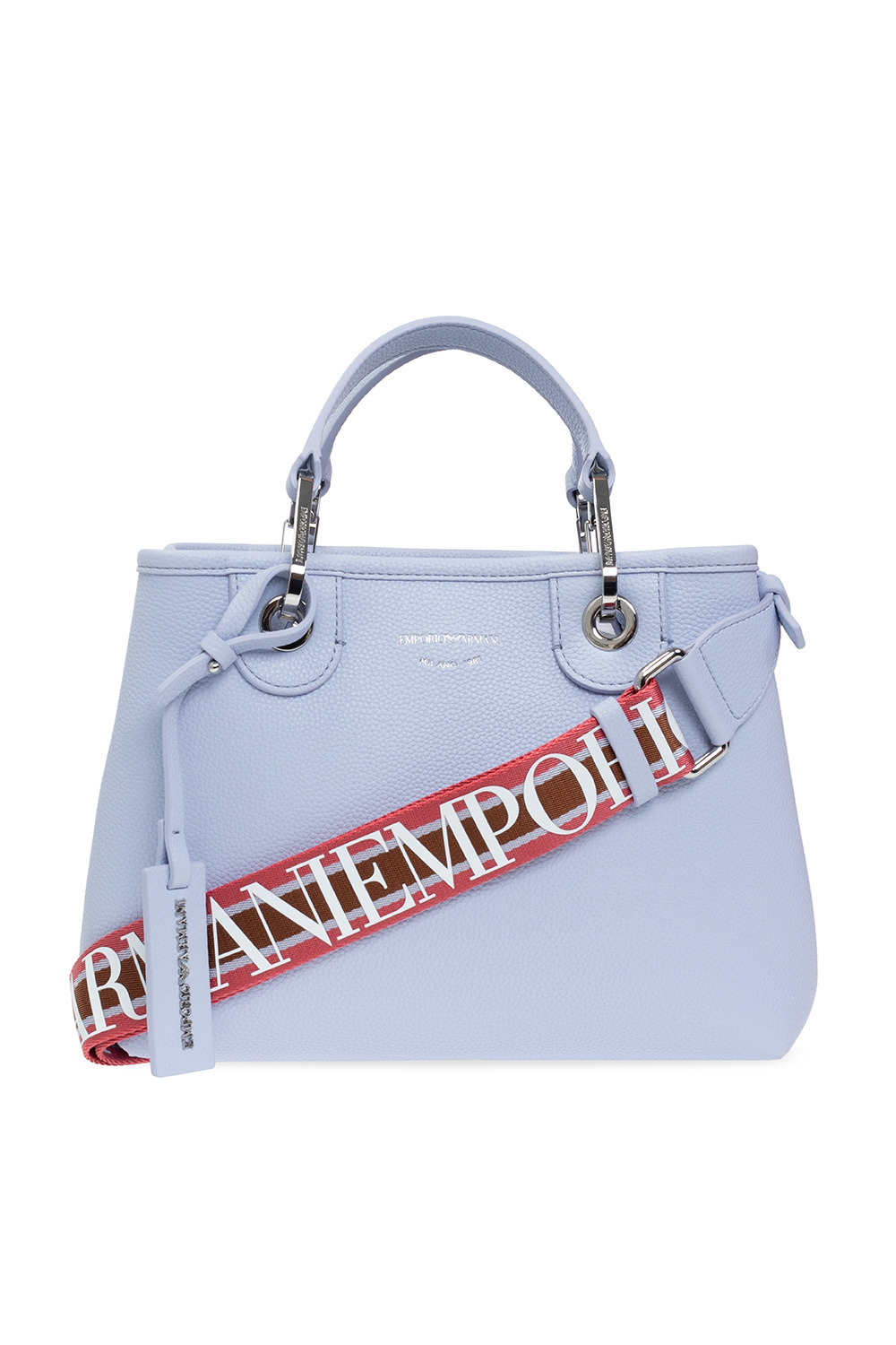Emporio Armani Women's Train Core Small Recycled Fabric Shoulder Bag - Blue - Shoulder Bags