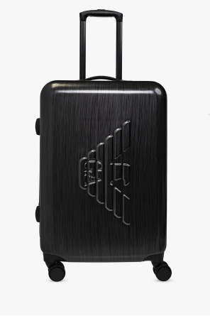 Trolley suitcase with logo od Emporio Black Armani