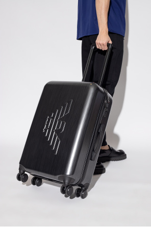 Trolley suitcase with logo od Emporio Black Armani