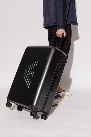 Trolley suitcase with logo od Emporio Black Armani