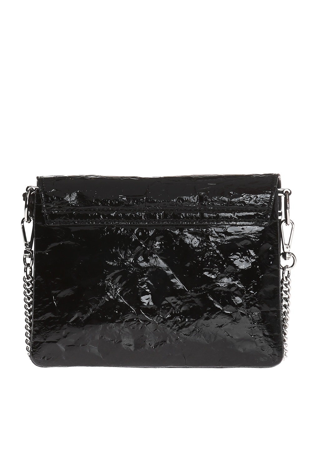 Zadig and Voltaire Creased Patent Leather Large Rock Clutch