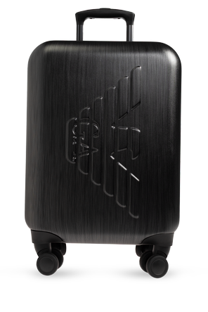 Suitcase with embossed logo