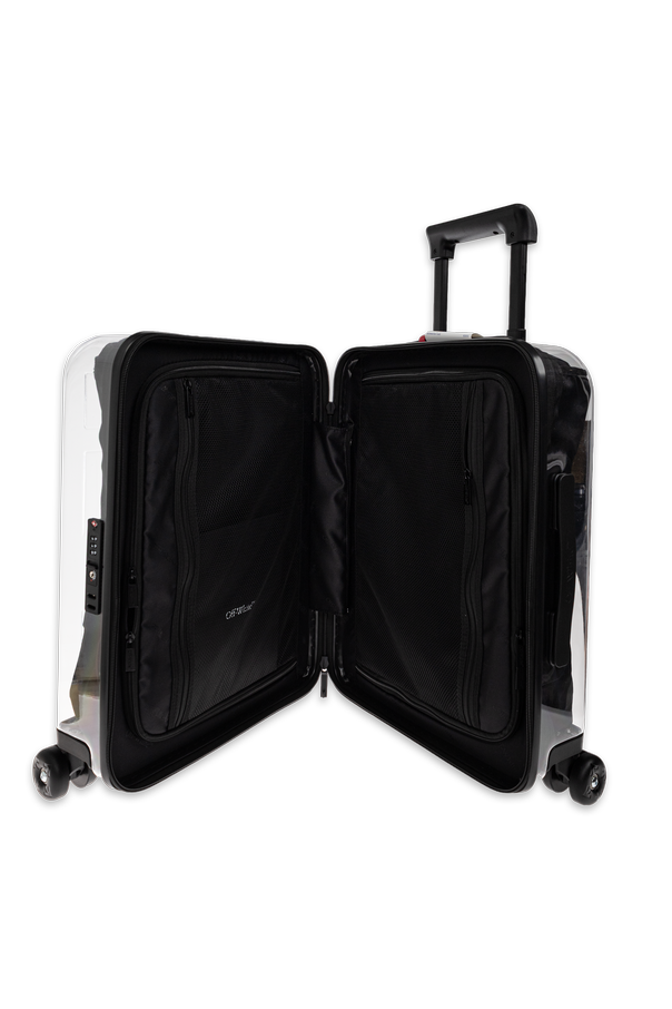 Off-White Transparent Cabin Suitcase with Logo