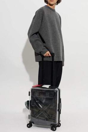 Off-White Transparent Cabin Suitcase with Logo