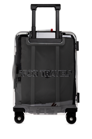 Off-White Transparent Cabin Suitcase with Logo