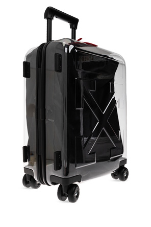 Off-White Transparent Cabin Suitcase with Logo