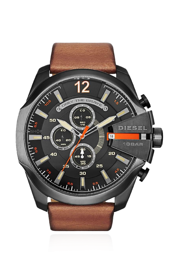 "Mega Chief" watch on a leather strap od Diesel