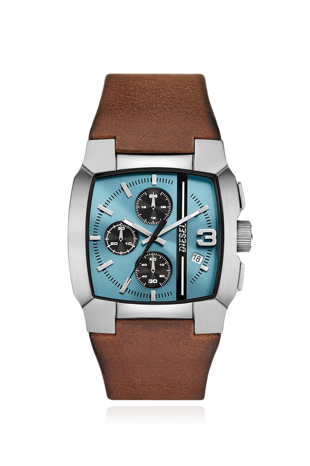 Watch on a leather strap od Diesel