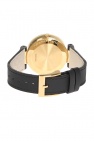 Gucci BLACK 'Interlocking' watch on leather strap