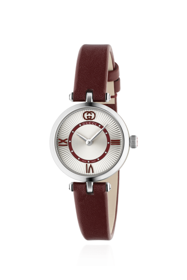 Watch with leather strap od Gucci