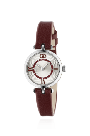 Watch with leather strap