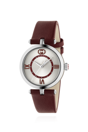 Watch with leather strap