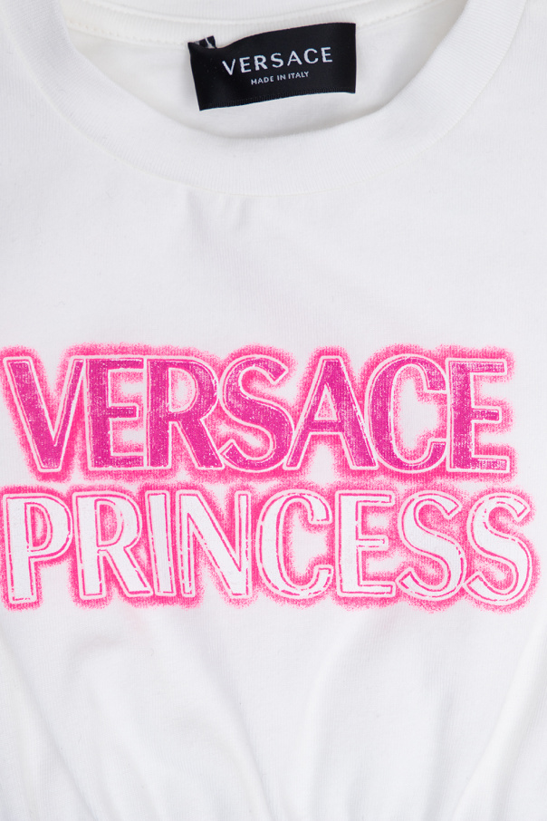Versace Kids Filira satin midi towering dress Pink