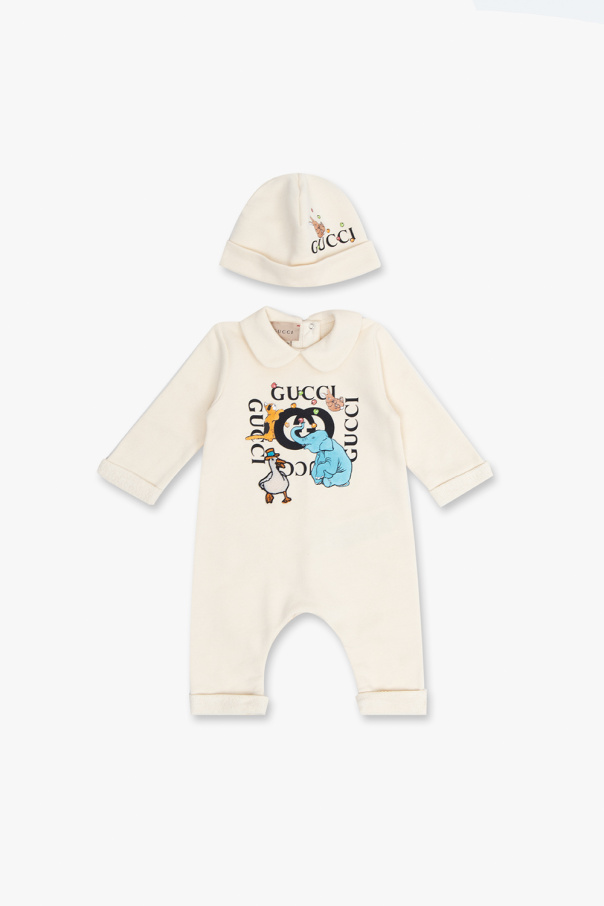 Gucci Kids Baby romper suit & hat set