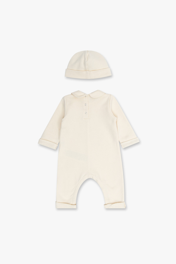 Gucci Kids Baby romper suit & hat Outline set