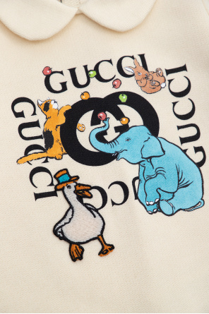 Gucci Kids Baby romper suit & North hat set