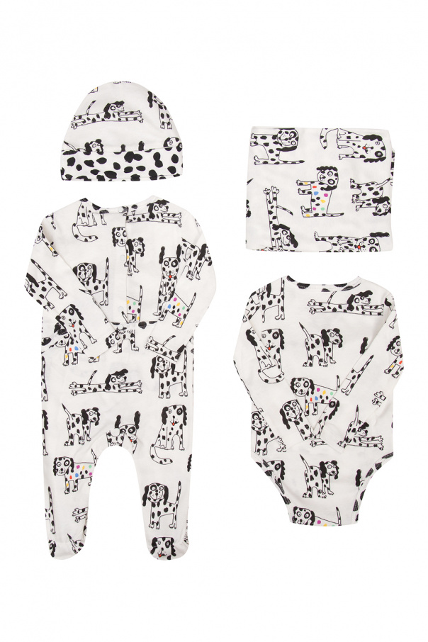 Stella McCartney Kids Hat, body, jumpsuit & blanket set