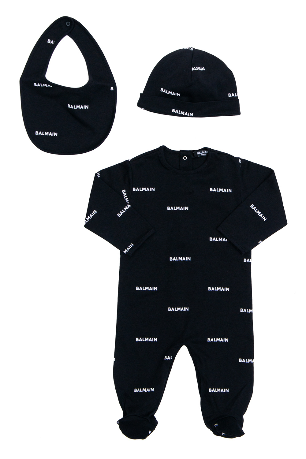 balmain patch Kids Cotton garment set with logo
