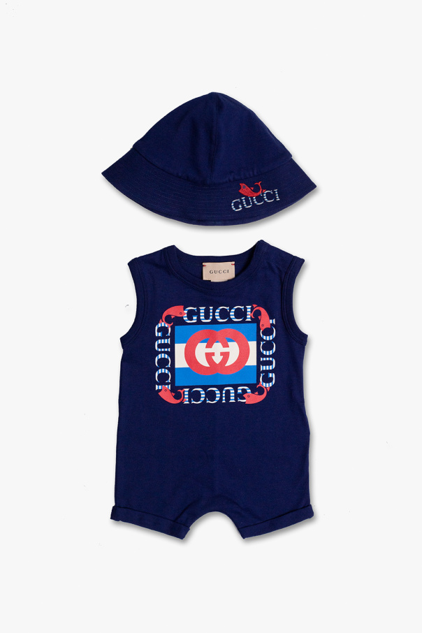 Gucci Kids Gucci GG-detail striped jumper