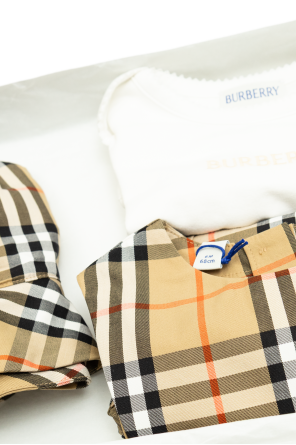 Burberry Kids Zestaw; body, sukienka, kapelusz