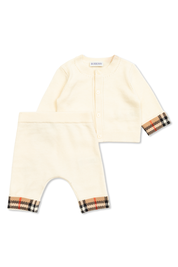 Baby set: cardigan and trousers od Burberry Kids