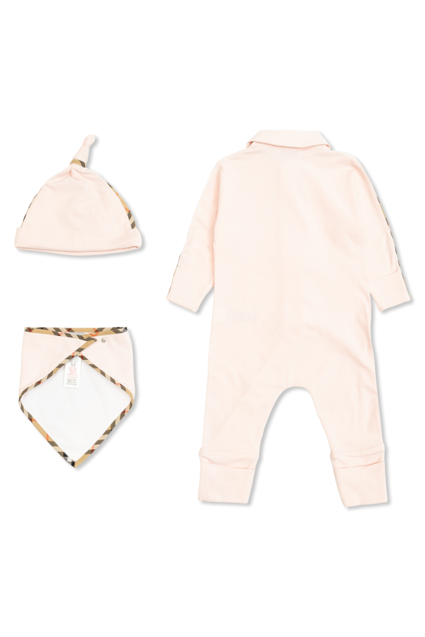 Burberry Kids Baby set: sleepsuit, bib and hat