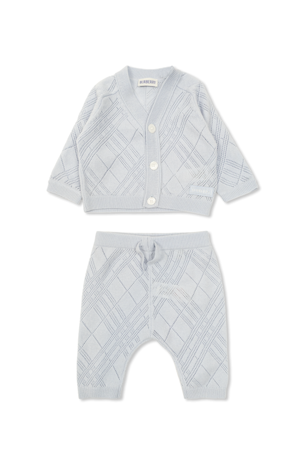 Burberry Kids Cashmere baby set: cardigan and trousers