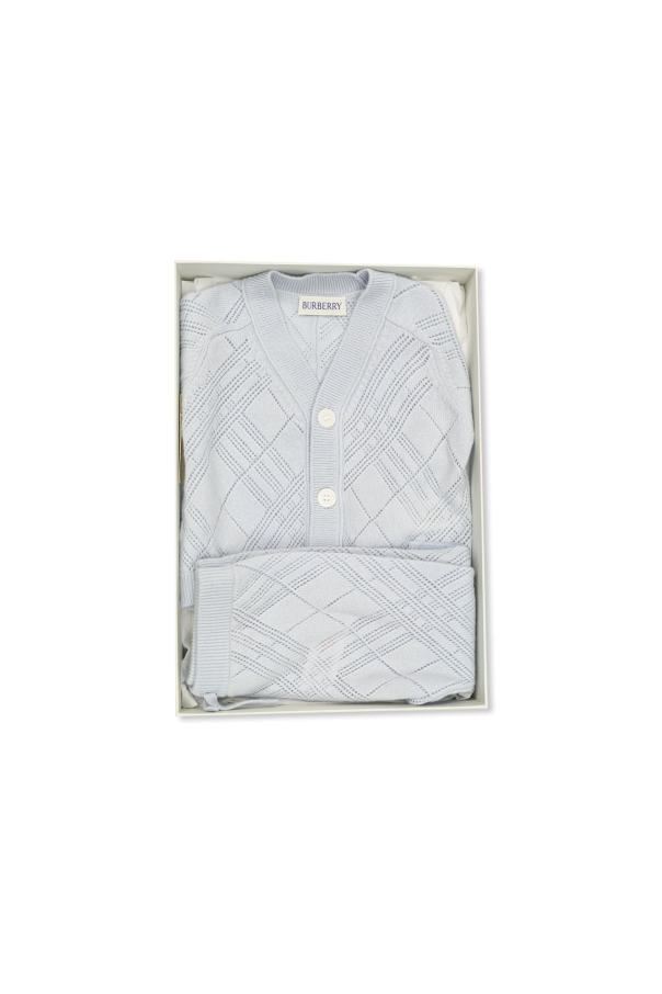 Burberry Kids Cashmere baby set: cardigan and trousers