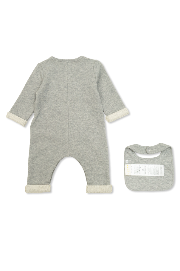 Gucci Kids Set: baby sleepsuit and bib