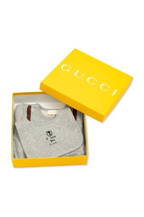 Gucci Kids Set: baby sleepsuit and bib