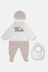 Fendi Kids Babygrow, beanie & bib set