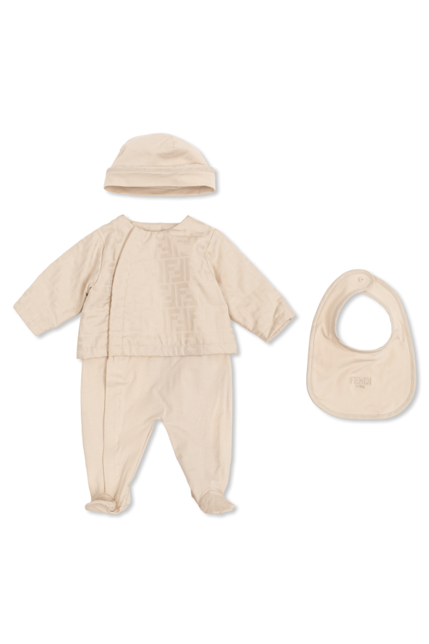 Fendi Infant Sleepsuit Set, Bib, Hat