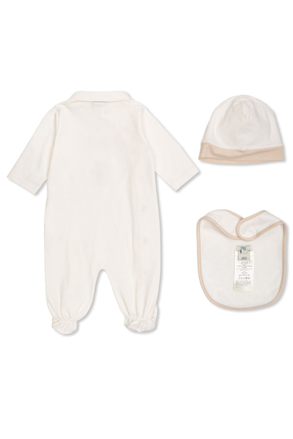Fendi Kids Baby set: sleepsuit, hat and bib