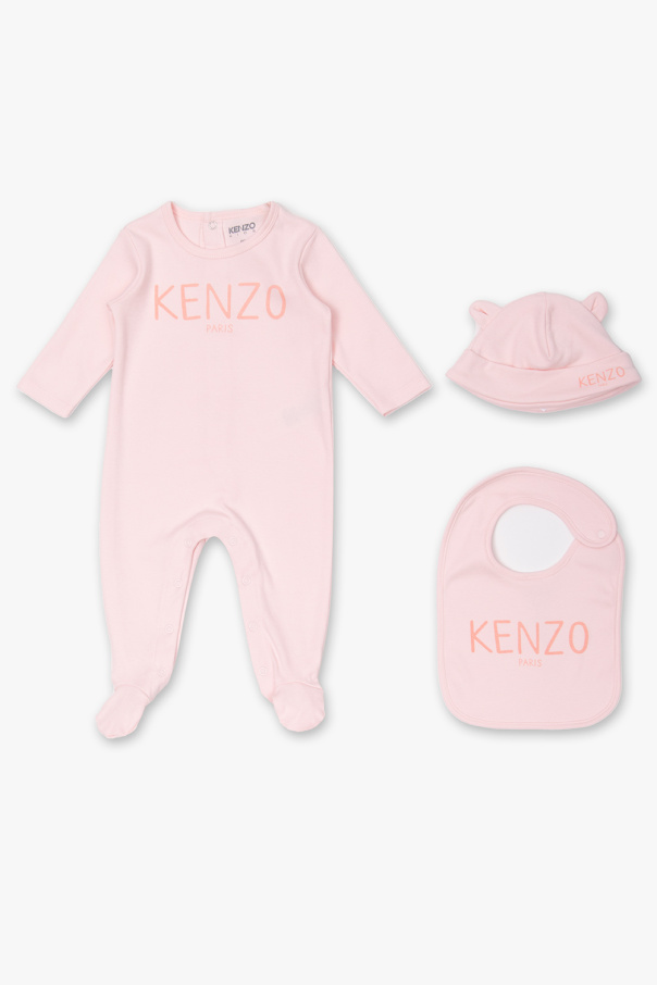 Kenzo Kids Zestaw: pajacyk, śliniak oraz czapka