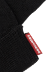 Dsquared2 BLACK Wool kit: beanie & gloves
