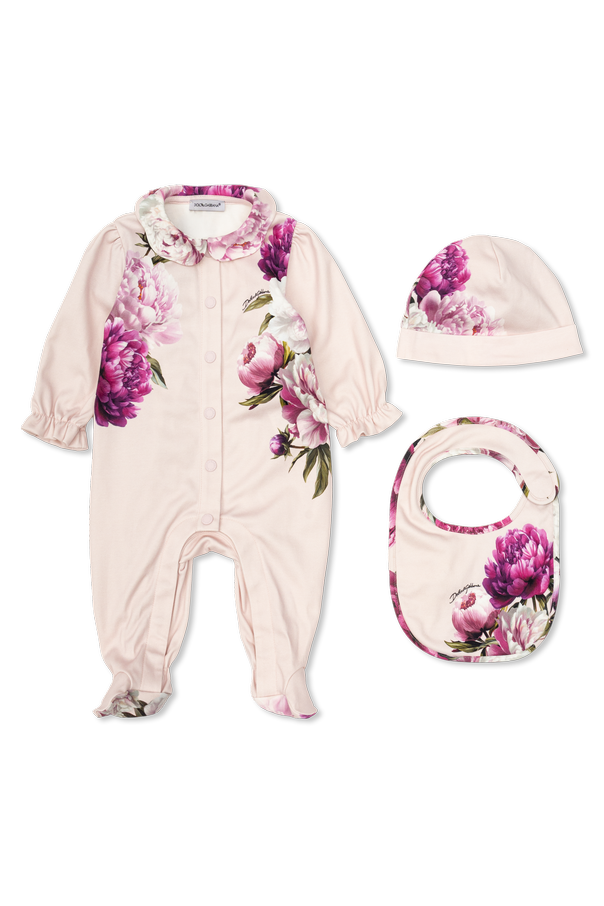Baby Set: Sleepsuit, Hat and Bib od Dolce & Gabbana Kids