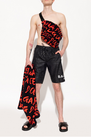 Beach towel & belt bag set od dolce Kids & Gabbana ripped balloon-leg jeans