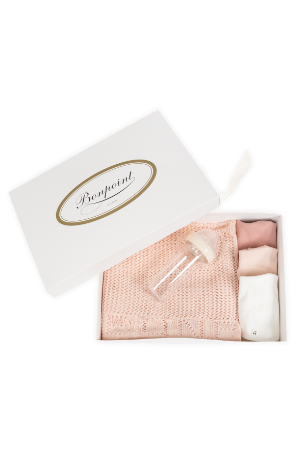 Set: blanket, three-pack of bibs, bottle od Bonpoint 