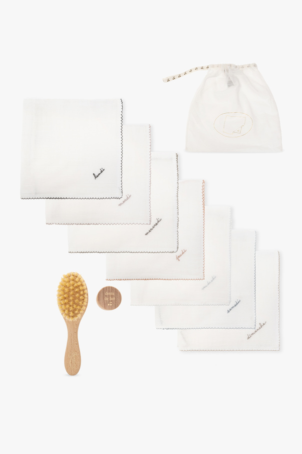 Bonpoint  Gift set: diaper 7-pack, hairbrush & tooth box