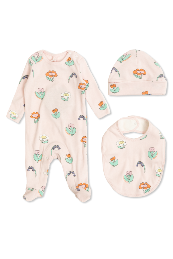 Set: baby romper, bib, and hat, zdjęcie 1 Set: baby romper, bib, and hat od Stella McCartney Kids