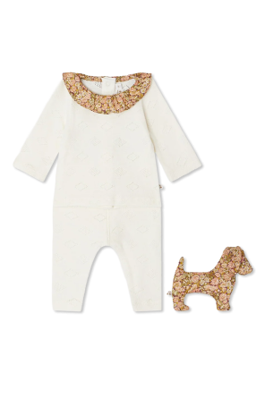 Baby set: top, trousers and plush toy