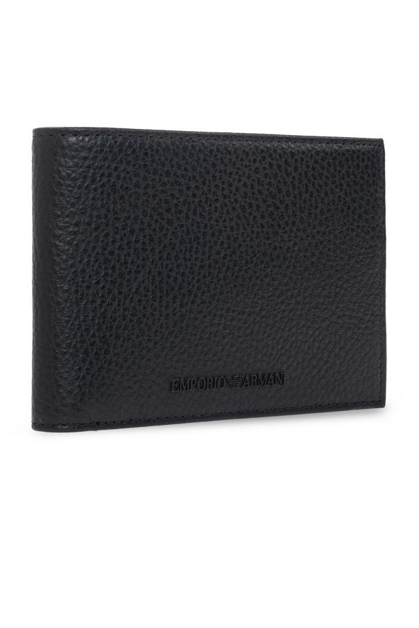 Emporio Armani Men's Tumbled Leather Wallet - White - Wallets