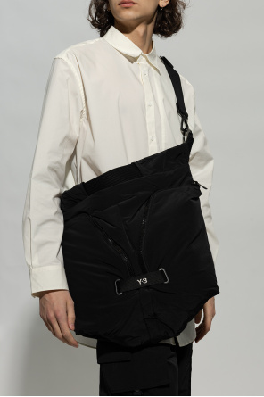 Y-3 Yohji Yamamoto metallic-leather tote vanity bag